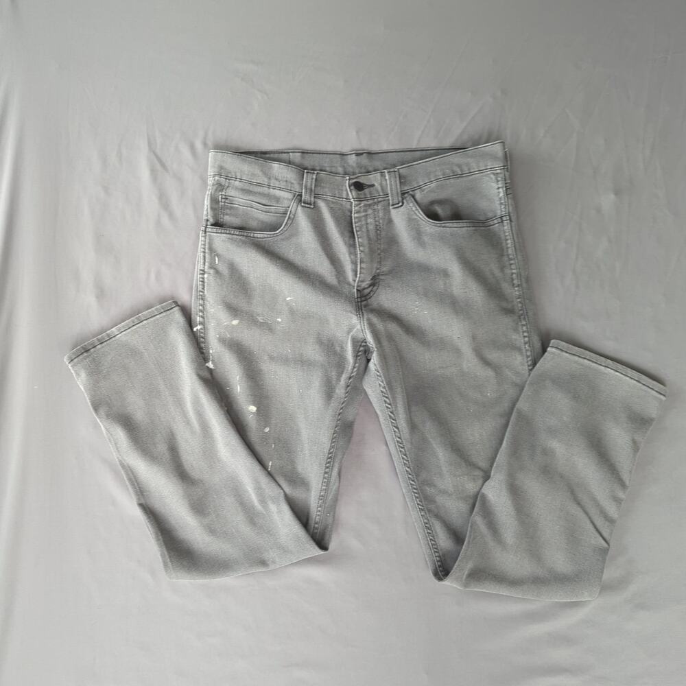 Levi's Gray Stretch Denim Jeans Paint Splatter W34 L30